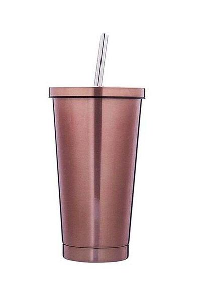 Generic Vitacelli Double Wall Tumbler with Lid and Straw Stainless Steel Insulation Cup Vacuum Thermal Coffe
