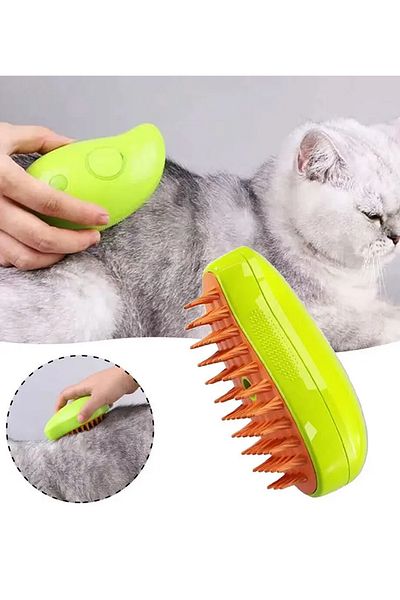 rianka Steam Soft Silicone Tip Relaxing Cat Dog Washing Hairball Collection Comb