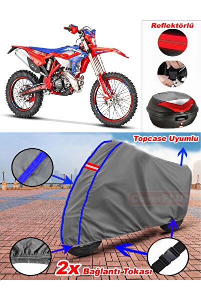 CoverPlus أزرق مخيط رمادي Beta RR 300 2T إندورو سباق القماش المشمع Topcase ال...