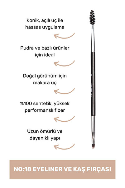 Muson No:18 Eyeliner Ve Kaş Fırçası