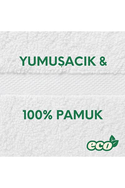 Strauss Eco 8-Piece Luxury Towel Set – 100% Cotton – White Color – 50X90Cm - Oeko Tex Certified