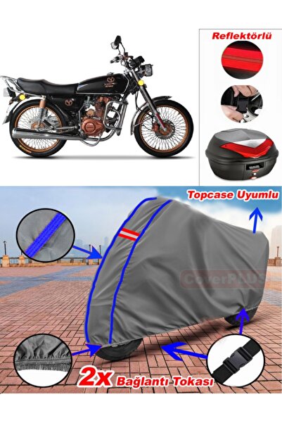 CoverPlus أزرق مخيط رمادي Motoran Scorpion 170 قماش القنب Topcase الخلفي حقيب...