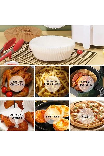 STOREMAX Mrttnca Airfryer Baking Paper, Fryer Oil Paper, Fireproof Paper 50 Pieces (Oval) Trndym