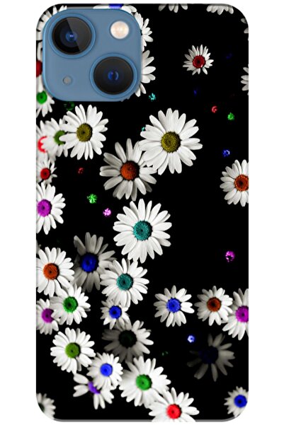 Dara Aksesuar حافظة سيليكون متوافقة مع هاتف Apple iPhone 13 Mini Daisy V1 (مط...
