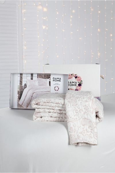 GAMA HOME Jacquard Double Bed Cover / with Special Design Bag / with Different Color and Pattern Options