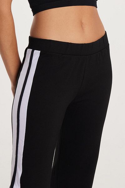 Tudors Women's Slim Fit Slim Fit Elastic Waist Spanish Leg Black Trousers