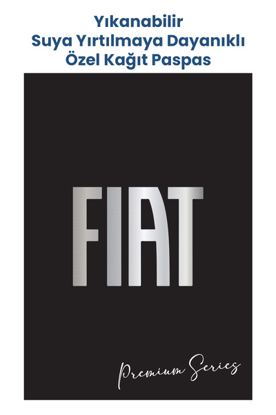 BALKAN AMBALAJ Suya Dayanıklı Yıkanabilir Fiat Oto Paspas Kağıdı Siyah Gümüş Baskı 50 Adet - 35x50cm - Kalın