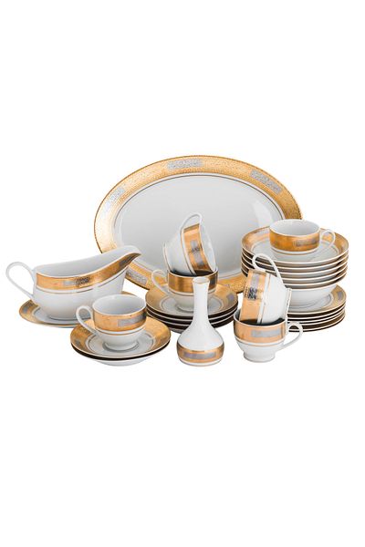 HIC Richvine 28-piece porcelain dessert set for 6 people