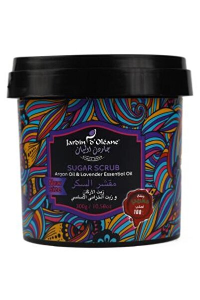 Garden Olian مقشر السكر بزيت الأرغان وزيت اللافندر العطري - 300 غرام