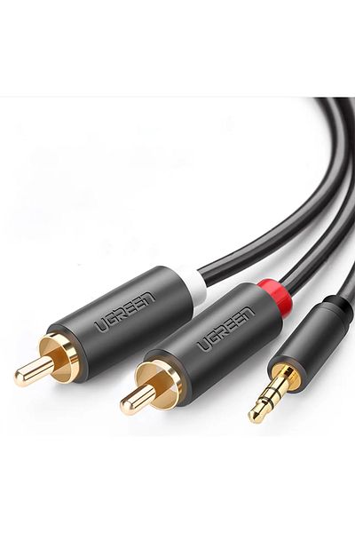Ugreen Av102 Cable 2X Rca Jack 3 5 mm 1 5m Black