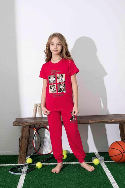 KIPIRIK BABY Girl's Mini Patterned Red Pajama Set