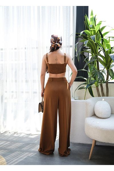 Miracle Omni Linen Gimped Crop and Trousers Double Set
