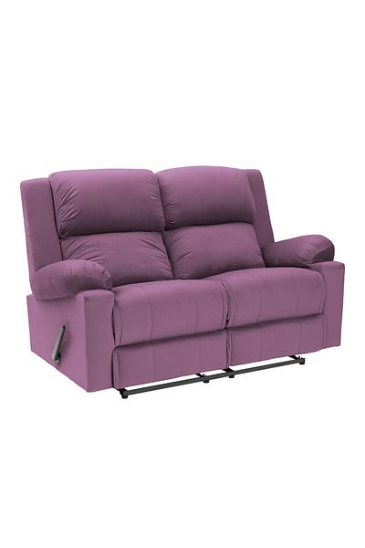 Lazy Vibes Velvet Double Classic Recliner Chair - Light Purple