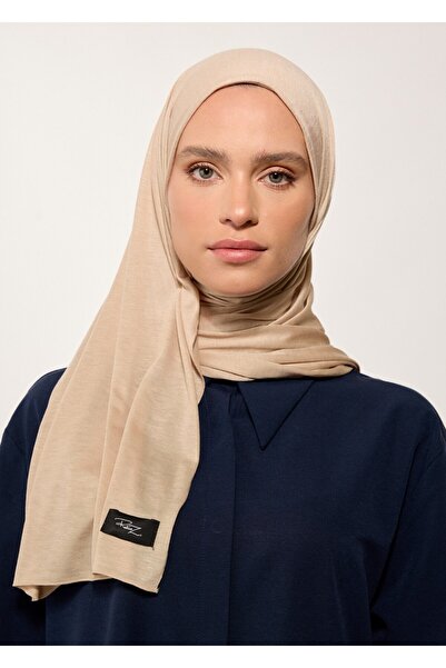 RABIAZ Χιτζάμπ-Μπεζ χτενισμένο βαμβακερό