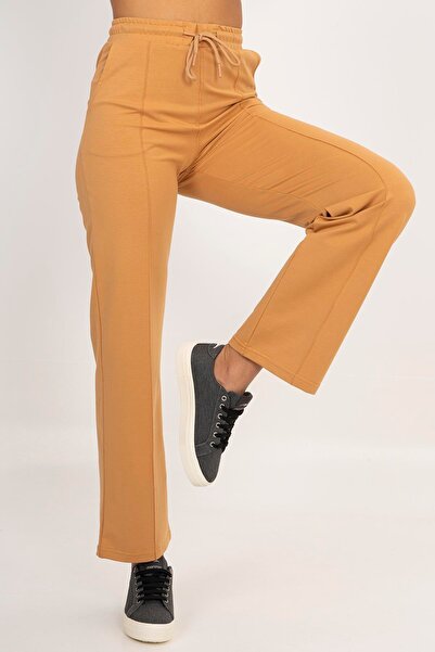 MARATON Regular Women's Flared Dark Beige Trousers