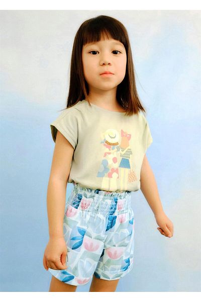 MAYORAL Pantaloni scurți pentru fete cu modele florale Mint 3203