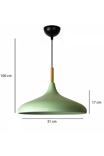 HOMİNG Homing Polo Metal Endüstriyel Cafe Sarkıt Mint Ahşap Detaylı 241974