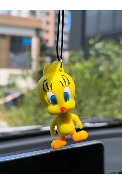 Esey Dizayn Tweety Araba Dikiz Ayna Süsü - Vantuzlu Cam Süsü