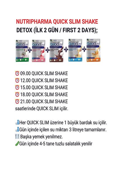 NUTRIPHARMA QUICK SLIM Quick Slim Diet Shake - 90 Sachets - High Protein Meal Powder - Shaker Gift