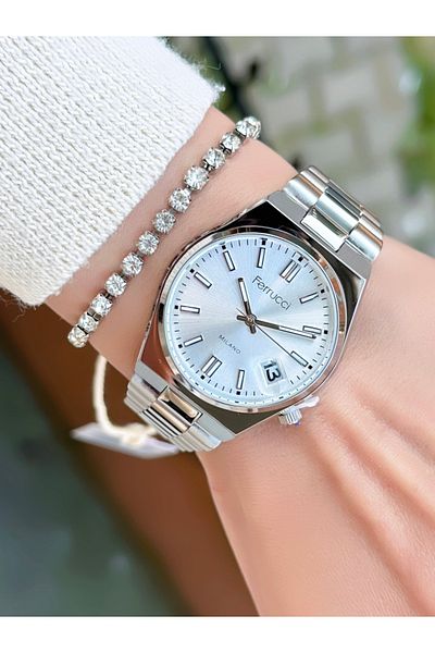 Ferrucci Steel Cord Women's Wristwatch 3 Atm Waterproof with 2 Years Warranty Mechanism