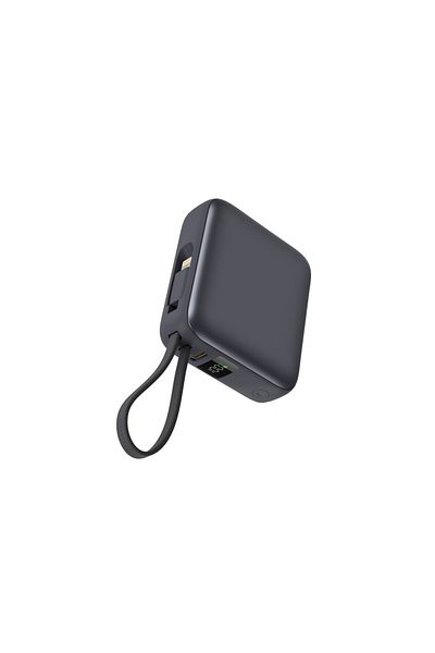 iOsuite بنك طاقة صغير بسعة 10,000 مللي أمبير/ساعة - شحن سريع PD بقوة 22.5 واط مع منفذ USB-C وLightning - رمادي