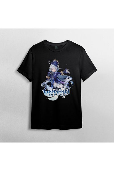 Pixxa Μπλουζάκι Genshin Impact Furina Unisex 100% βαμβακερό με λαιμόκοψη