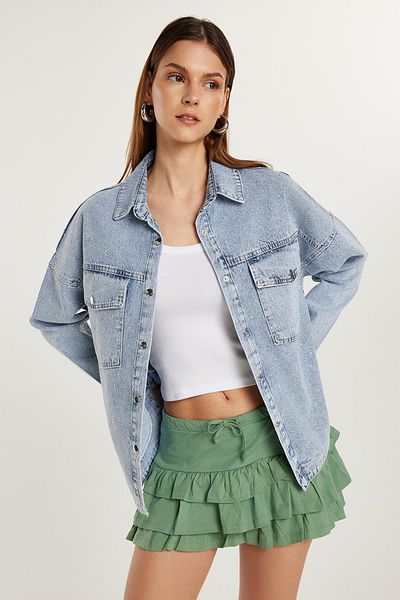 Tudors Women's Regular Fit 100% Cotton Plain Green Skirt