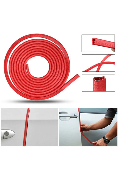 Extra Marketing Fiat Albea Oto Araç Kapı Koruma Fitili 5 Metre Kırmızı Çarpma Çizilme Önleyici Fitil