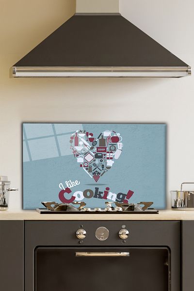 Rosyvien Îmi place Cooking Glass Stove Back Protector, Bucătărie încorporată și protecție pentru blat, cu temperat și rodaj