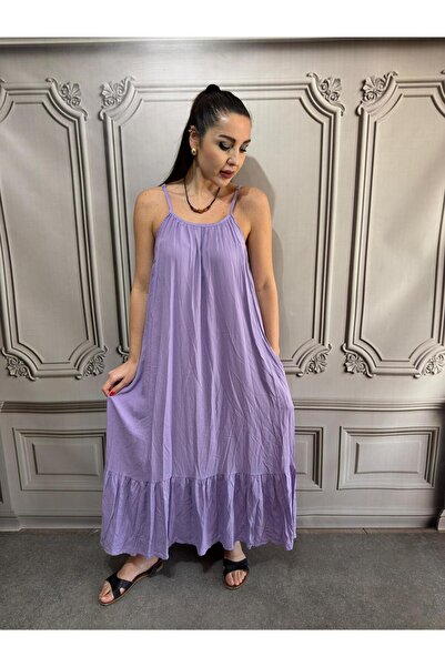 AGORATEKSTİL Γυναικείο μακρύ φόρεμα από ύφασμα βισκόζης