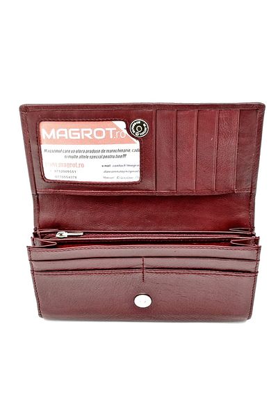 OEM Women's wallet, made of genuine leather, burgundy, Hassion A-03 purpleish red