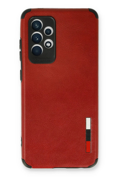 NewFace حافظة سامسونج جالاكسي A53 5G حلقة جلدية سيليكون - أحمر SPTGL