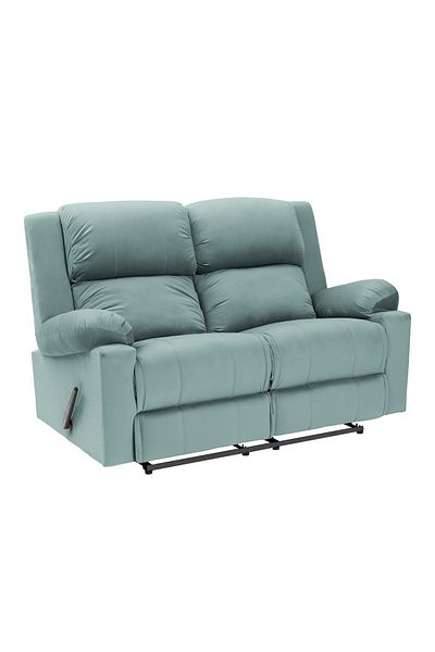 Lazy Vibes Velvet Double Classic Recliner Chair - Light Turquoise