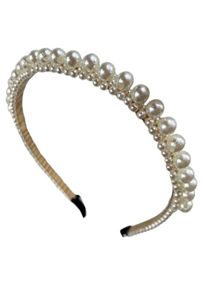 CAŞ DEKORASYON Λευκό Χρώμα Πέτρα Λεπτομερής Πέρλα Κορώνα