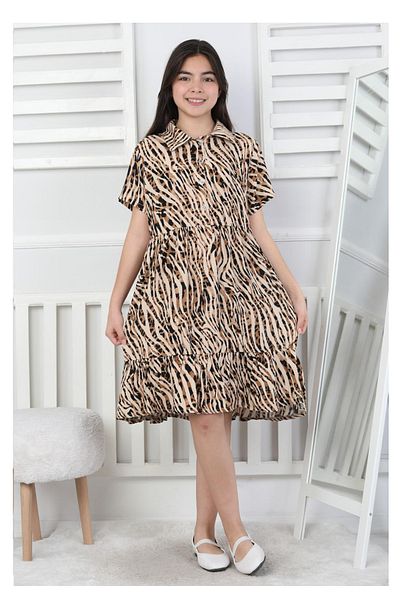 My Kids Wear Рокля с шарки за момиче с копчета