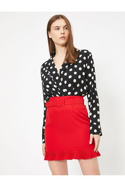 Koton Belted Ruffle Detailed Mini Skirt