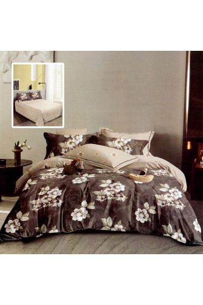Pucioasa Double Bed Linen Set from Finet, Duvet Cover 200x220cm, 6 Pieces, White Flowers