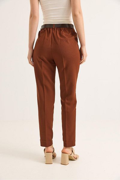 Raneel Kazançlı Alışveriş Women's Fit Cut Fabric Trousers Brown