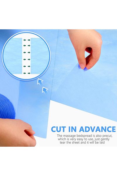 LA PERLA TECH 2 Roll Disposable Non-Woven Sheet 180 * 80CM Cover Disposable Massage Table Sheets Waterproof Blue