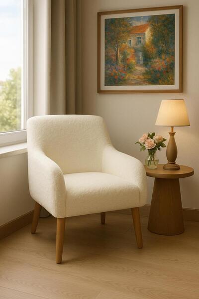 WEBPANYA VENÜS AHŞAP AYAKLI DİNLENME TV KOLTUĞU KOLTUK BERJER (SALON BALKON OFİS )