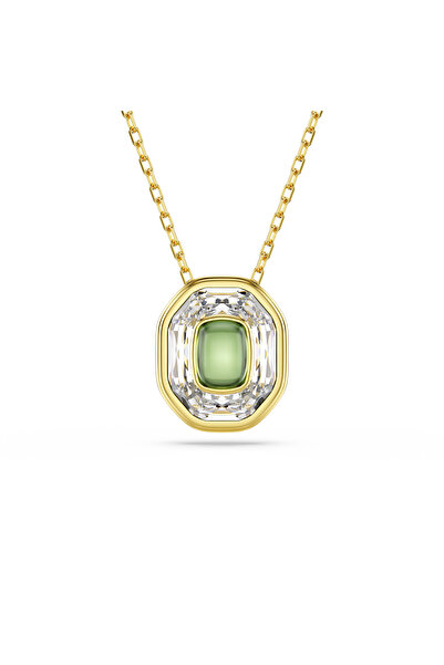 Swarovski Chroma Kolye, Sekizgen kesim, Yeşil, Altın rengi kaplama