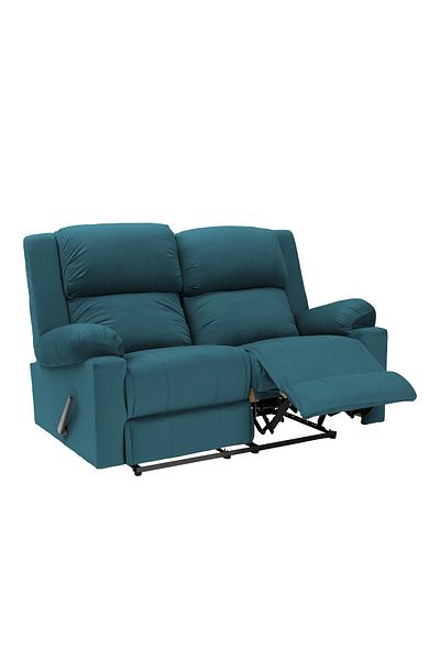 Lazy Vibes Velvet Double Classic Recliner Chair - Dark Turquoise