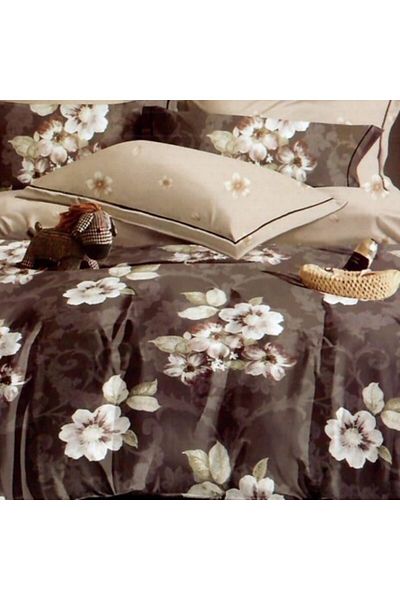 Pucioasa Double Bed Linen Set from Finet, Duvet Cover 200x220cm, 6 Pieces, White Flowers