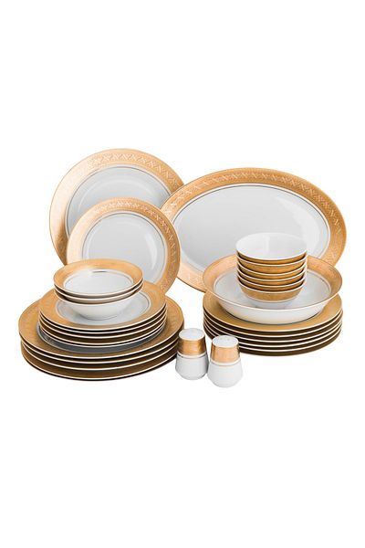 HIC Richvine 32-Piece Porcelain Dinner Set for 6 People