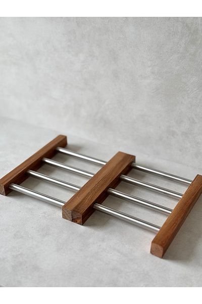 Dekorzdükkan Acacia Metal Trivet (Double Wing)