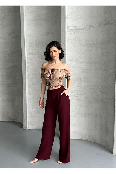 RPT MODA Korean Model Palazzo Double Button High Waist Pants