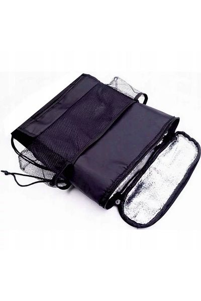 zola Organizator pentru scaun auto, Zola®, cu geantă termică, multifuncțional, negru, 35 x 28 x 10 cm