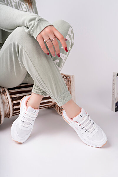 McDark KADIN BEYAZ PUDRA ORTAPEDİ SNEAKER AYAKKABI