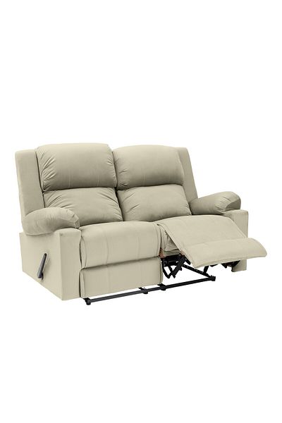 Lazy Vibes Velvet Double Classic Recliner Chair - Light Beige