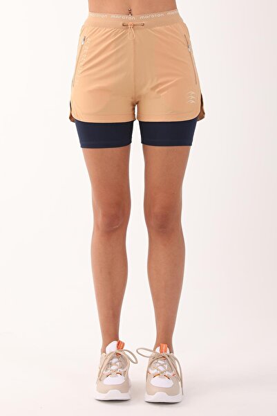 MARATON Regular Kadın Koyu Bej Şort